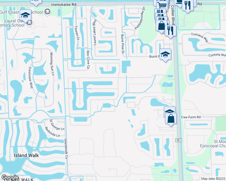 map of restaurants, bars, coffee shops, grocery stores, and more near 14846 Fripp Island Court in Naples