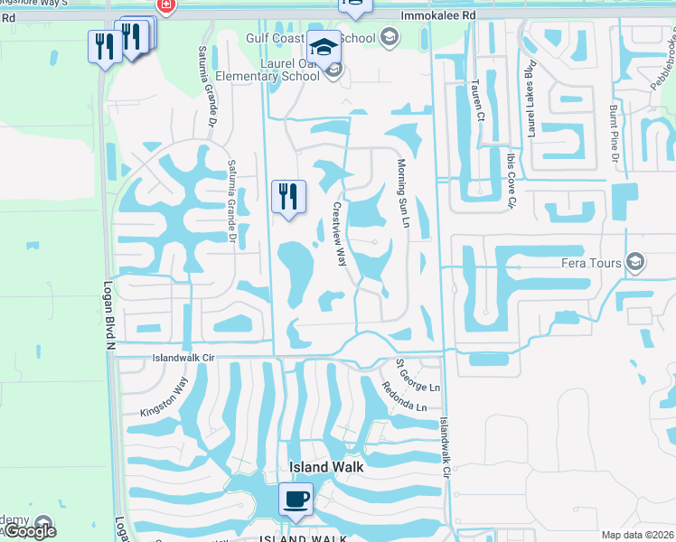 map of restaurants, bars, coffee shops, grocery stores, and more near 1937 Crestview Way in Naples