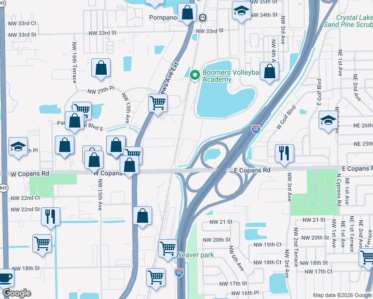 map of restaurants, bars, coffee shops, grocery stores, and more near 2810 Center Port Circle in Pompano Beach