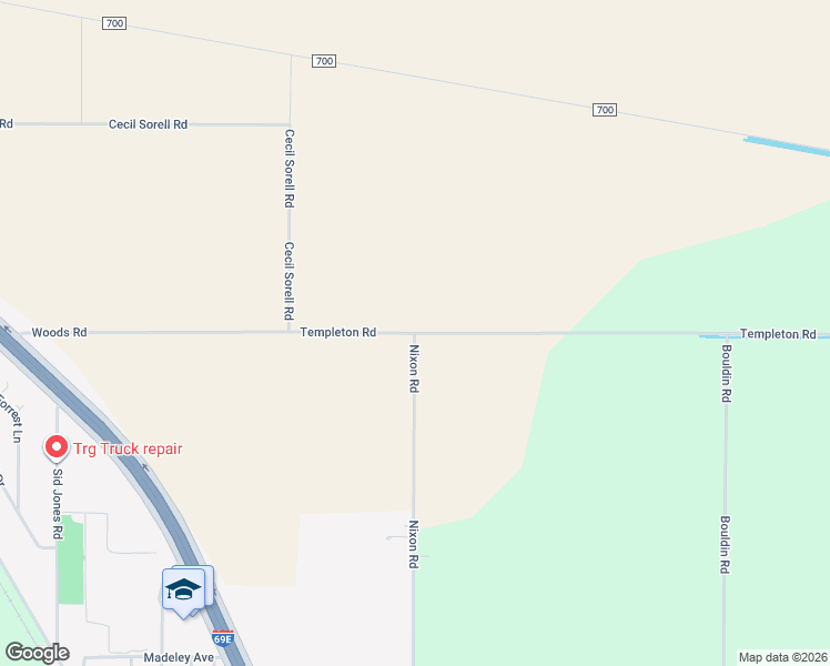 map of restaurants, bars, coffee shops, grocery stores, and more near 18750 Templeton Road in Harlingen
