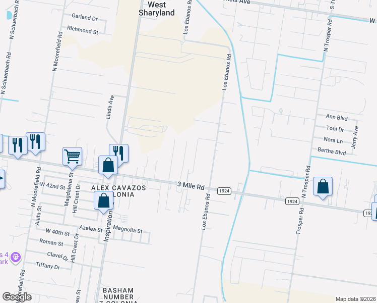 map of restaurants, bars, coffee shops, grocery stores, and more near 4408 Cavazos Street in Mission