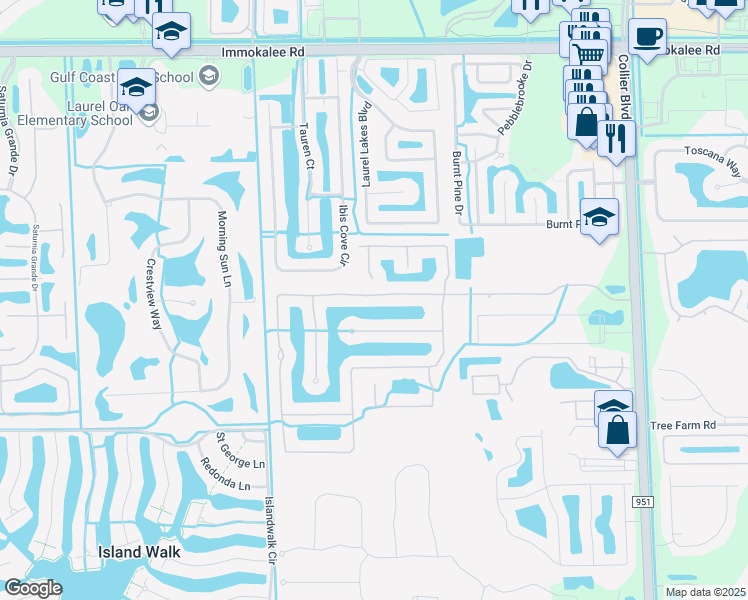 map of restaurants, bars, coffee shops, grocery stores, and more near 14493 Indigo Lakes Circle in Naples