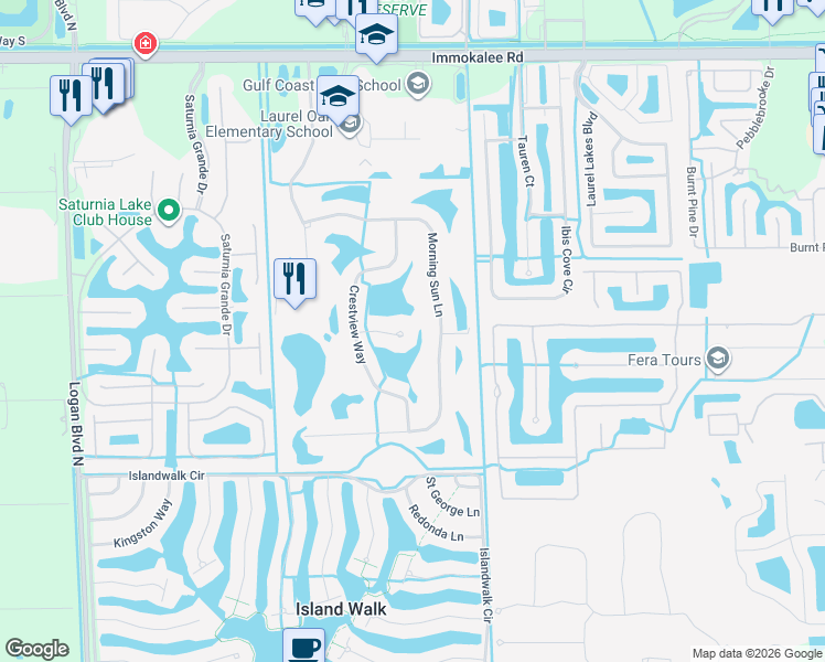 map of restaurants, bars, coffee shops, grocery stores, and more near 1824 Avian Court in Naples