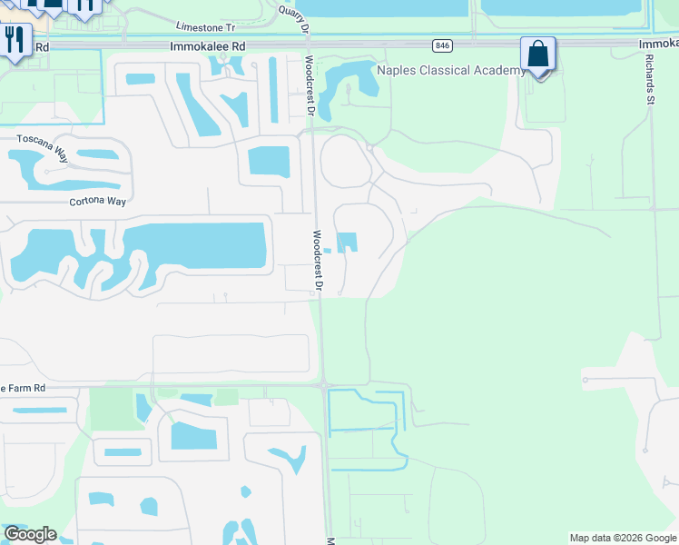 map of restaurants, bars, coffee shops, grocery stores, and more near 1839 Mustique Street in Naples