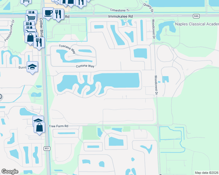 map of restaurants, bars, coffee shops, grocery stores, and more near 3139 Crystal Lake Drive in Naples