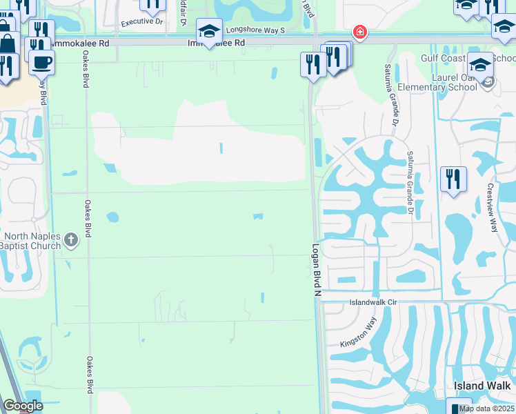 map of restaurants, bars, coffee shops, grocery stores, and more near 5780 Spanish Oaks Lane in Naples