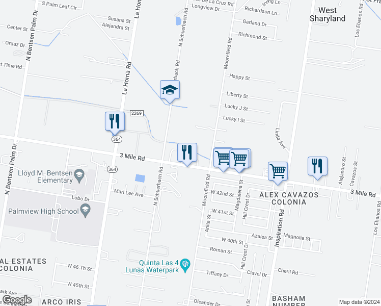 map of restaurants, bars, coffee shops, grocery stores, and more near 4308 Kings Drive in Mission