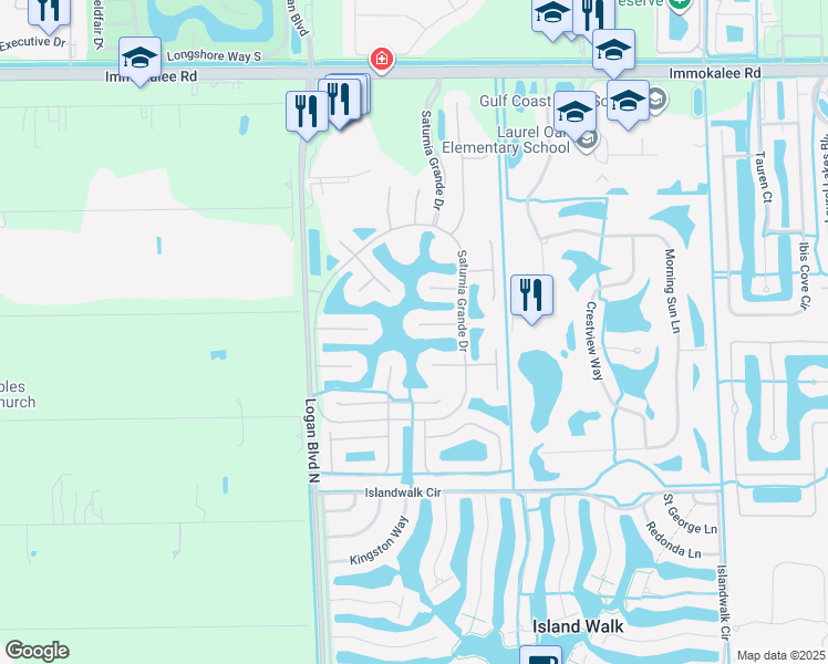 map of restaurants, bars, coffee shops, grocery stores, and more near 2130 Khasia Point in Naples