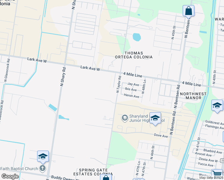 map of restaurants, bars, coffee shops, grocery stores, and more near 5201 North Taylor Road in Mission