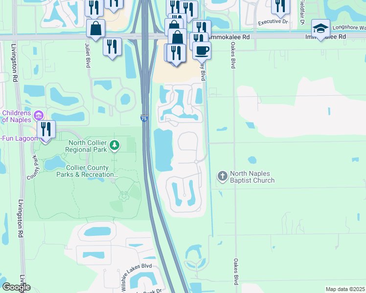 map of restaurants, bars, coffee shops, grocery stores, and more near 1940 Tarpon Bay Drive North in Naples