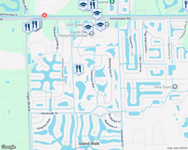 map of restaurants, bars, coffee shops, grocery stores, and more near 1868 Avian Court in Naples