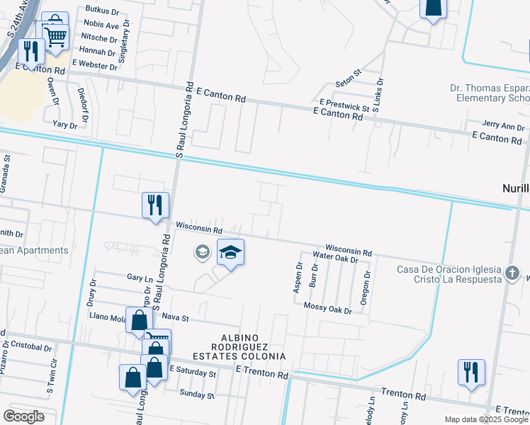 map of restaurants, bars, coffee shops, grocery stores, and more near 2901 East Wisconsin Road in Edinburg