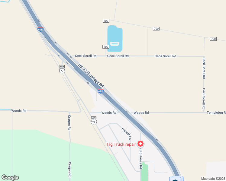 map of restaurants, bars, coffee shops, grocery stores, and more near 20195 U.S. 77 in Harlingen