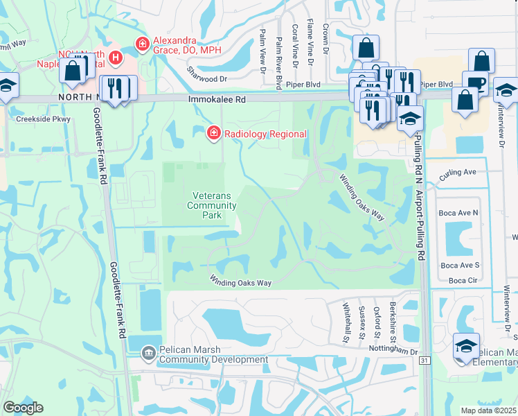 map of restaurants, bars, coffee shops, grocery stores, and more near 1963 Wexford Court in Naples
