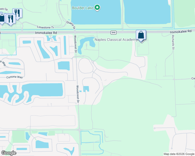 map of restaurants, bars, coffee shops, grocery stores, and more near 1980 Calusa Pines Drive in Naples
