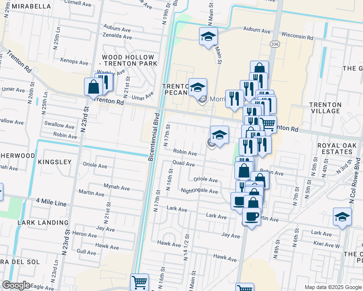 map of restaurants, bars, coffee shops, grocery stores, and more near 7009 North 15th Lane in McAllen