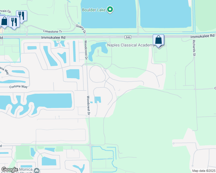 map of restaurants, bars, coffee shops, grocery stores, and more near 1975 Mustique Street in Naples
