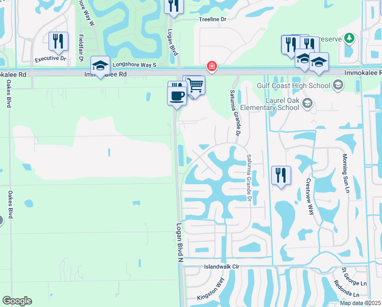 map of restaurants, bars, coffee shops, grocery stores, and more near 1385 Areca Cove in Naples