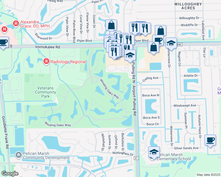 map of restaurants, bars, coffee shops, grocery stores, and more near 2280-2306 Ashton Oaks Ln in Naples