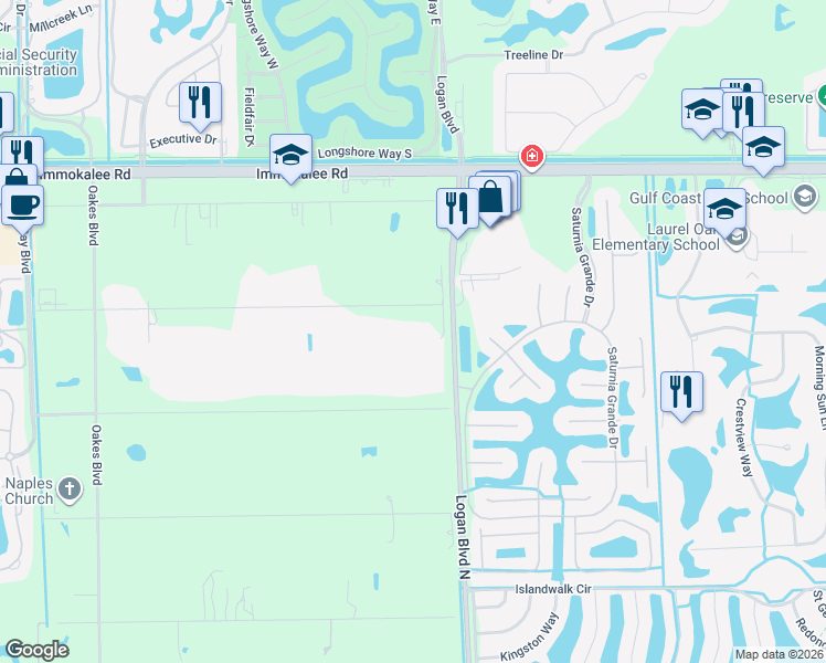 map of restaurants, bars, coffee shops, grocery stores, and more near 5691 Hidden Oaks Lane in Naples