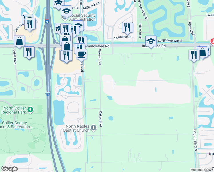 map of restaurants, bars, coffee shops, grocery stores, and more near 6220 Hidden Oaks Lane in Naples