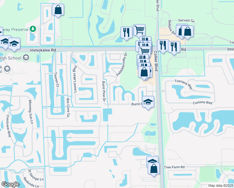map of restaurants, bars, coffee shops, grocery stores, and more near 229 Backwater Court in Naples