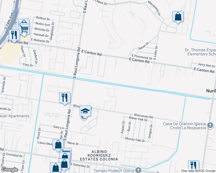 map of restaurants, bars, coffee shops, grocery stores, and more near 2901 Linda Vista Street in Edinburg