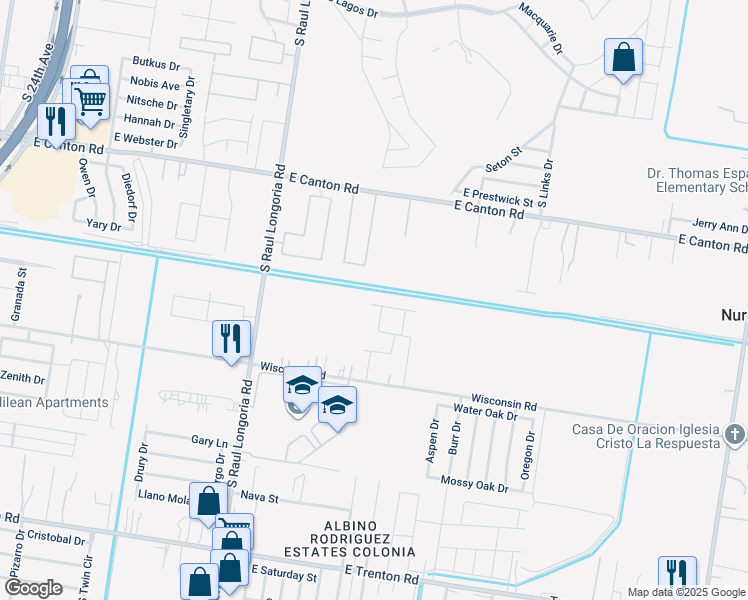 map of restaurants, bars, coffee shops, grocery stores, and more near 2901 Linda Vista Street in Edinburg