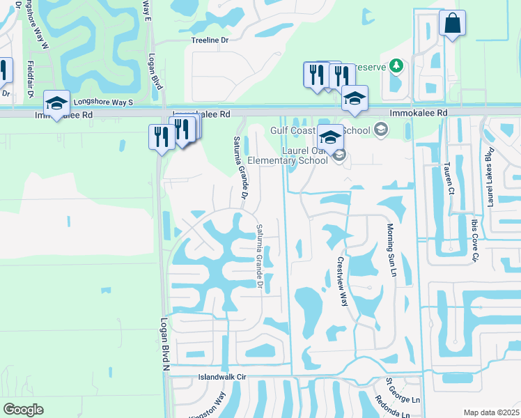 map of restaurants, bars, coffee shops, grocery stores, and more near 2322 Butterfly Palm Drive in Naples