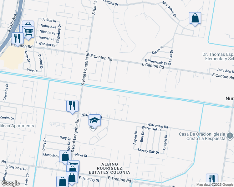 map of restaurants, bars, coffee shops, grocery stores, and more near 2901 Linda Vista Street in Edinburg