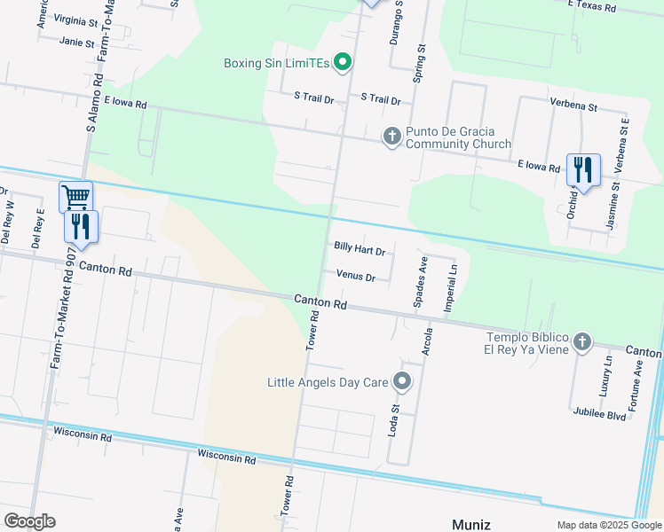map of restaurants, bars, coffee shops, grocery stores, and more near 6918 Billy Hart Drive in Edinburg