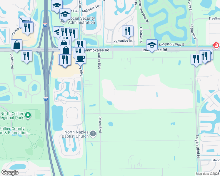 map of restaurants, bars, coffee shops, grocery stores, and more near 6220 Hidden Oaks Lane in Naples