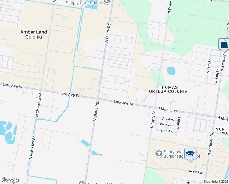 map of restaurants, bars, coffee shops, grocery stores, and more near 5717 Oriole Avenue in McAllen