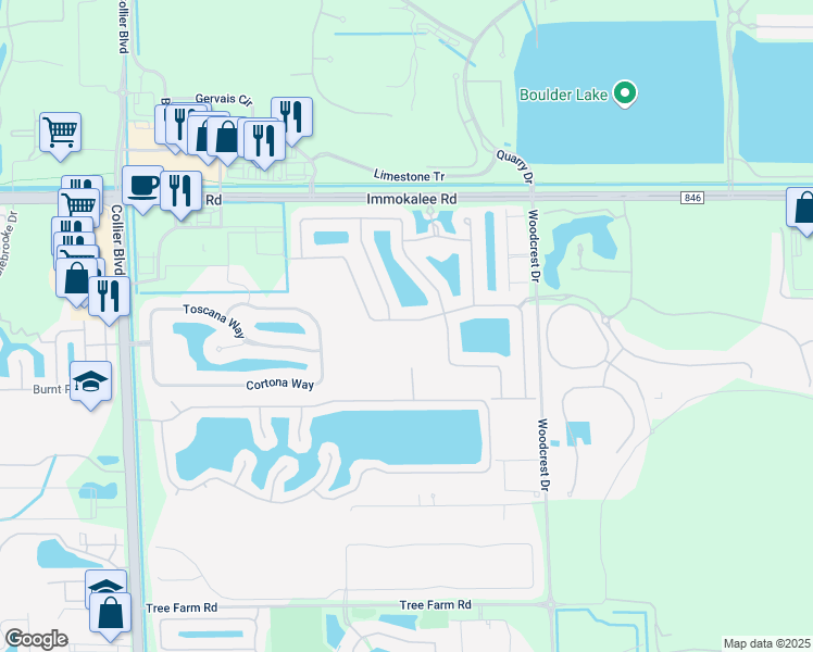map of restaurants, bars, coffee shops, grocery stores, and more near 9268 Glenforest Drive in Naples