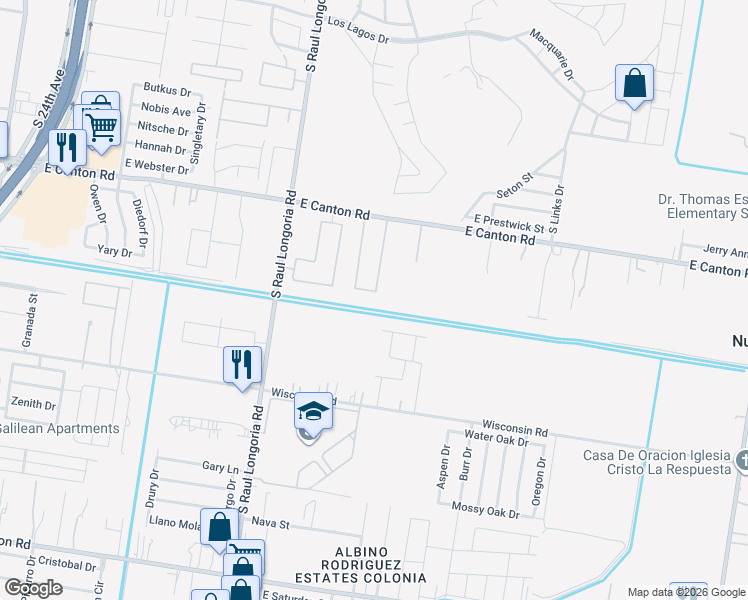 map of restaurants, bars, coffee shops, grocery stores, and more near 2901 Linda Vista Street in Edinburg