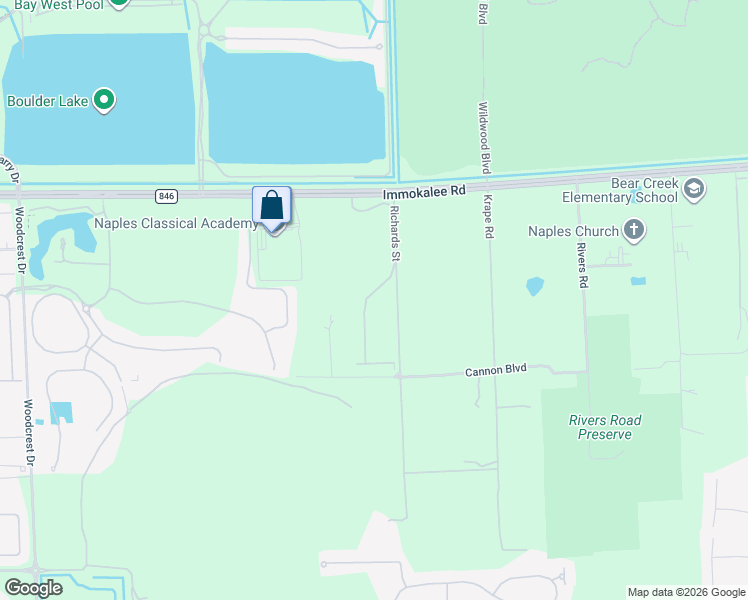 map of restaurants, bars, coffee shops, grocery stores, and more near 2661 Sundance Street in Naples