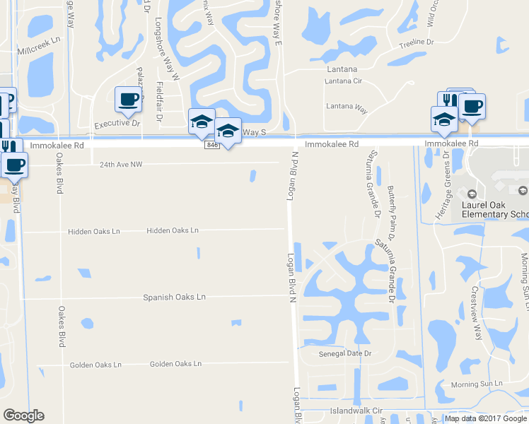 map of restaurants, bars, coffee shops, grocery stores, and more near 5691 Hidden Oaks Lane in Naples
