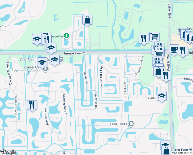 map of restaurants, bars, coffee shops, grocery stores, and more near 8204 Ibis Cove Circle in Naples