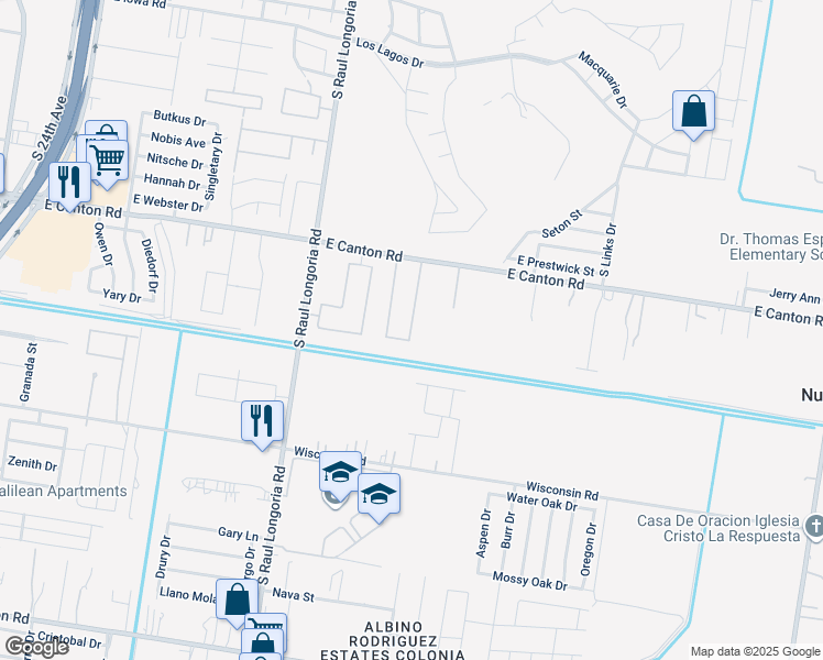 map of restaurants, bars, coffee shops, grocery stores, and more near 3104 Javalina Avenue in Edinburg