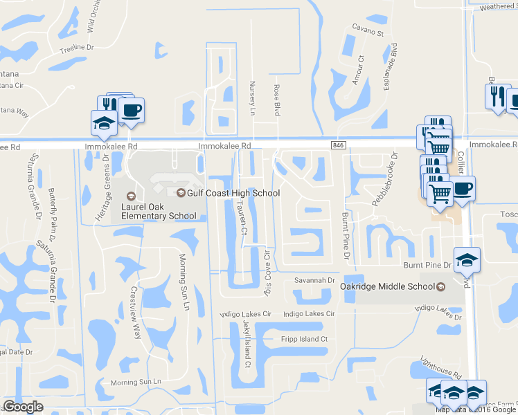 map of restaurants, bars, coffee shops, grocery stores, and more near 8204 Ibis Cove Circle in Naples