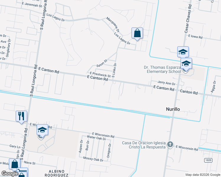 map of restaurants, bars, coffee shops, grocery stores, and more near 2900 S Links Drive in Edinburg