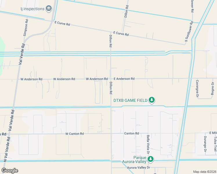 map of restaurants, bars, coffee shops, grocery stores, and more near 16209 Dillon Road in Donna