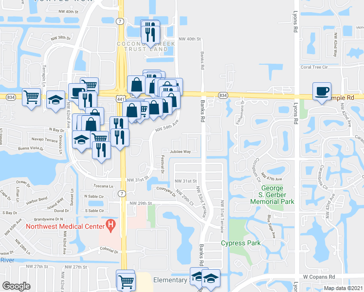 map of restaurants, bars, coffee shops, grocery stores, and more near 184 Jubilee Way in Margate