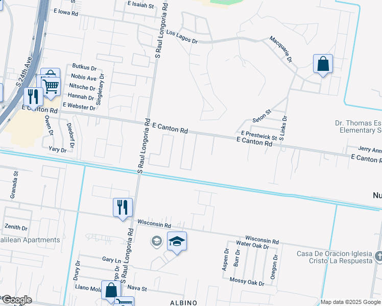 map of restaurants, bars, coffee shops, grocery stores, and more near 3104 Javalina Avenue in Edinburg