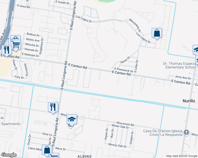 map of restaurants, bars, coffee shops, grocery stores, and more near 3024 East Canton Road in Edinburg
