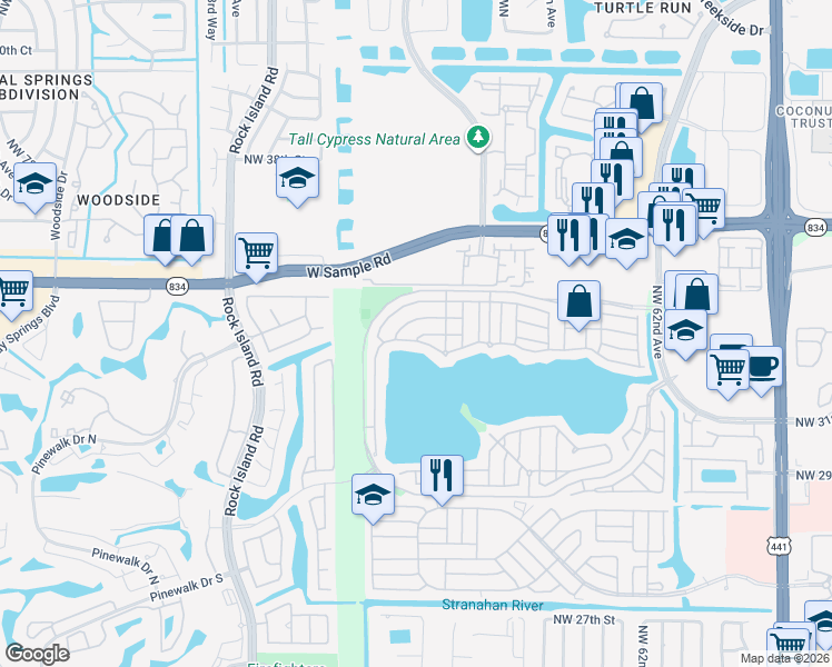 map of restaurants, bars, coffee shops, grocery stores, and more near 6691 Skipper Terrace in Margate