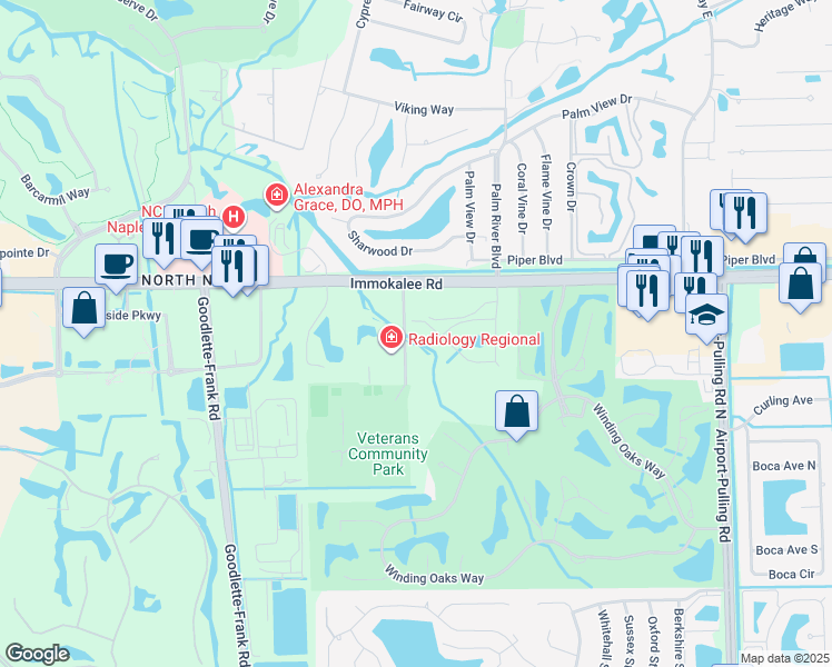 map of restaurants, bars, coffee shops, grocery stores, and more near 1904 Bethany Place in Naples