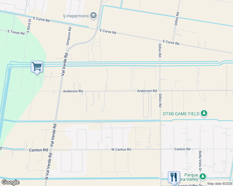 map of restaurants, bars, coffee shops, grocery stores, and more near 403 Anderson Road in Donna