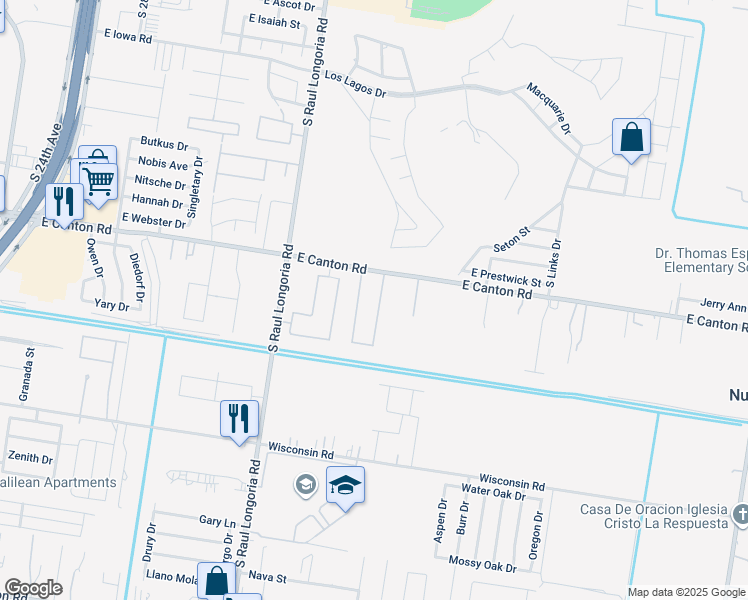 map of restaurants, bars, coffee shops, grocery stores, and more near 2905 Javalina Avenue in Edinburg