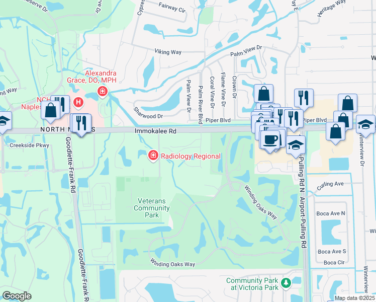 map of restaurants, bars, coffee shops, grocery stores, and more near 1928 Vilsand Avenue in Naples